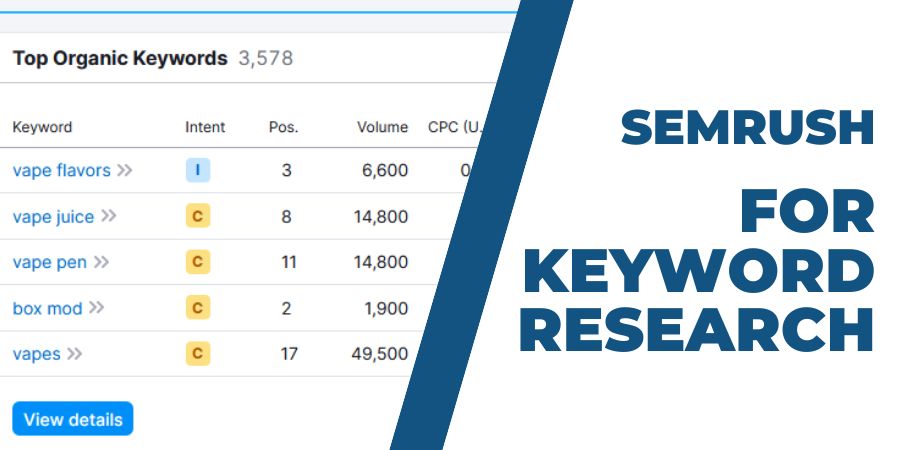 keyword research with semrush